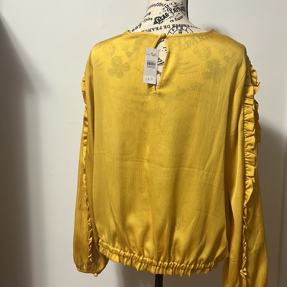 NWT Ann Taylor Ruffle Blouse with Cinched Hem - Picture 7 of 8